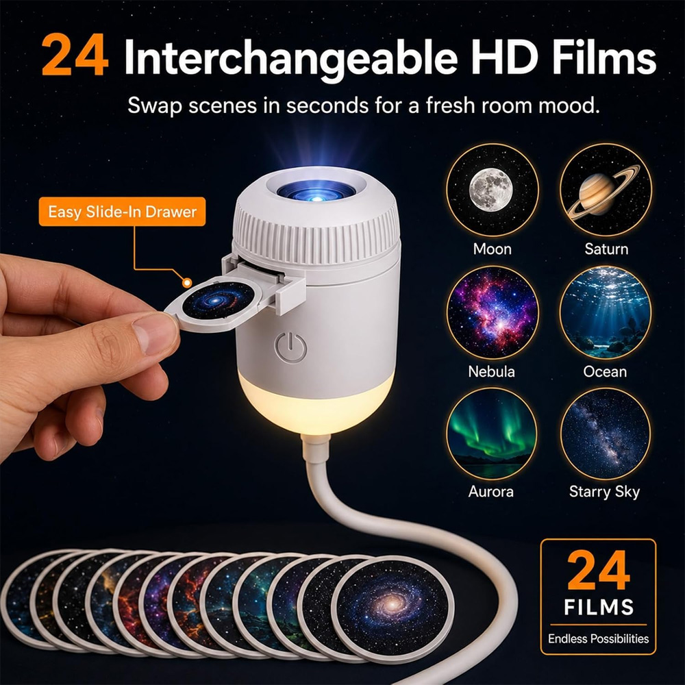 24 Slides Rotatable Galaxy Sta - Planetarium Projector Home recension och pris